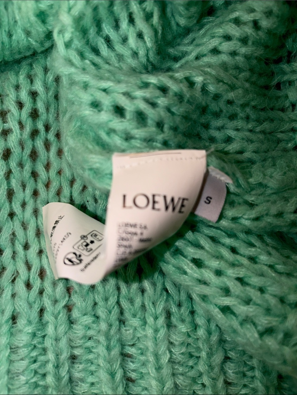 Loewe Seafoam Cable-Loop Crewneck Sweater - Picture 7 of 8